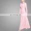 2017 Fashion Korean Ladies Lace Dress Simple Style New Model Abaya In Dubai Pink Color Moroccan Kaftan Dresses