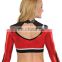 2015 Customized Abstract Wave Yoke Cheer Crop Top cheerleading uniforms