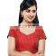 Red fancy readymade stitched saree blouse for women