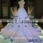1A882B Elegant Light Blue Satin Open Neck Wedding Gown Evening Dress 2016
