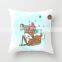 Custom Cute Printed Pillow Cartoon Animal Linen/Cottton Linen Pillow Cover