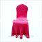 Rose red elasticity polyester fiber Removable Solid Color Ruffled Long Skirt Dining Chair cover,size custom made