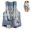 DiZNEW Wholesale Fashion Skinny Denim Jeans Vest Women