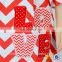 2019 Valentine Day Red and White Chevron Dress Baby Pakistani Baby Cotton Dress Wholesale Children's Boutique Clothing