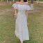 Womens off Shoulder Maxi Dress in White