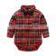 Spring Cotton Gentleman Baby Boys Clothes Clothing Sets Plaid Long Sleeve Bow tie Shirt Rompers Suspenders Pants Xmas Outfits