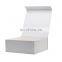 Custom cardboard paper white magnet gift packaging box with magnetic closure lid