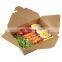 China Wholesale Disposable Packaging Kraft Whiteboard Takeaway Food Paper Box