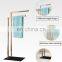 Floor Standing Household Bathroom Towel Drying Rack Stable Bottom Towel Rack Stand Glass Bottom Black Bathroom Corner Towel Rack