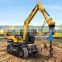 HENGWANG HWL80 8 ton wheel excavator hydraulic bore pile drilling machine