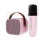 2024 new portable Mini kids bluetooth karaoke rechargeable speaker sound box with wireless mic for stage performance