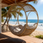 Outdoor All-weather Wicker Woven Handmade Circular Round Swing