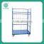 Selling different style folding warehouse storage trolley with high quality