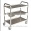 stainless steel mobile Catering Rack trolley pan wheel barrow cart