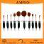 Tooth shape 10 pcs rose gold oval makeup brush set                        
                                                Quality Choice