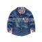 Factory wholesale custom fancy cotton boys fashion children jeans shirt