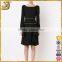 Modern factory long sleeve round neck black back zipper casual formal dress for women