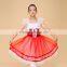 Red girl long ballet tutu,kids stage performance dance skirt, children ballet tutu giselle dancewear