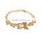 18K Gold Plated Steel Bracelet Shape 5 Viarous Size Butterflies linked Chain