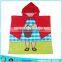 100% Cotton lovely cartoon CUSTOM pattern printing girl poncho hooded towel