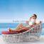 New Design Patio Furniture PE Rattan Round Sun Bed Chaise Lounge Sofa Bed