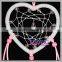 Pink Love Heart Dream Catchers with feathers wall or car hanging ornament dceor
