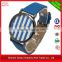 R0718 (*^__^*) Popular promotional focus quartz watch , PU band stripe dial focus quartz watch