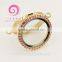 ROSE GOLD TWIST GLASS LIVING FLOATING LOCKET WITH CRYSTALS