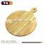 Round acacia wood chopping board with handle