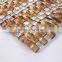 LJ JY-G-17 Strip Wavy Premium Silver and Gold Color Glass Mosaic Tile