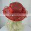 Red gauze flapper style cloche retro hat for women