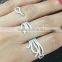 HY Fashion jewelry 925 silver rhodium plated angel rings jewelry for women