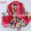 2016 Rose Patterns Gradient 100% Polyster Inmitated Silk Scarf Pashmina Scarves/ Large Shawls Ponchos Wraps Women 145x170cm