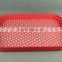 MA10267 red solid color with white dot design rectangle melamine tray
