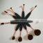 New arrival special handle 10 Pcs Toothbrush Style Makeup Brush Set,black with gold special toothbrush set