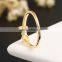 Wholesale fashion jewelry real gold plated clear crystal bowknot rings