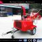 ATV towable self powered diesel wood chipper with hydraulic feeding CE approved