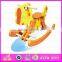 2015 Kids Wooden Animals Zoo Rocking Horse,Painted Swing Horse Toys for children,Cheapest baby wooden rocking horse toy WJY-8108