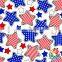 100% Cotton July 4th Stars Print Fabric Boutique 100* 150 CM Fabric Textile