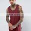High Quality New Design Custom Dark Red Color Gym Wear Comfortable 100% Cotton Fashion Men's Sport Vest
