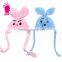 Hot sale lovely rabbit baby wool hats, Color matching hats