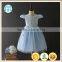 High quality OEM Princess Blue Short sleeves Embroidery Flower girls party dresses Lovely Fluffy Tulle baby Communion dresses