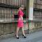 fashion ladies's slim fit dress summer knitting dress lace cut out hollow out short sleeve dress
