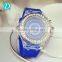 6 Colors Luminous Hand Rhinestone Silicone Strap Watch Lover's Watch