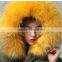 Yellow Fox Fur Wears Parka,Thickness Mini Winter Girls Fox Lined Parka