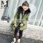 2016 Fashion Fox Fur Lined Parka for Children Kids Winter Fur Coats
