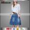 New Denim Skirt With Lace Fashion Garment High Quality Ladies Jean Short Dress