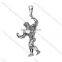 Mens Sport Charms Stainless Steel Dumbell Charm Bodybuilder Pendant Charms Fitness Necklace Jewelry