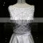China custom made Sleeveless long train A line ladies gown evening wedding dress