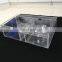 Factory Custom Plexiglass Lucite Big Large Clear Acrylic Storage box Hinged Cover With 4 Small Case Suitcase